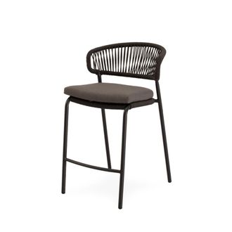 Koketto Home Taburete de exterior gris con cojin