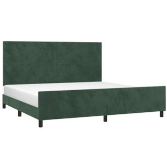 vidaXL Estructura Cama Sin Colch&oacute;n Terciopelo Verde Oscuro 200x200 Cm Vidaxl