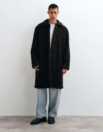 Asos cappotto lungo marrone