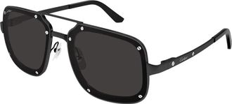 Cartier Exception Titanium Zonnebril - unisex - Zonnebrillen - Zwart - 58 MM - Nylon - Accessoires