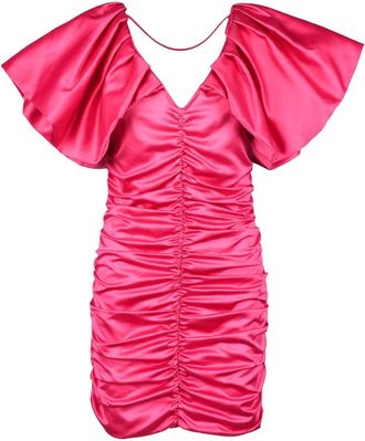 Simona Corsellini Fuchsia Mini Dress with Ruched Body