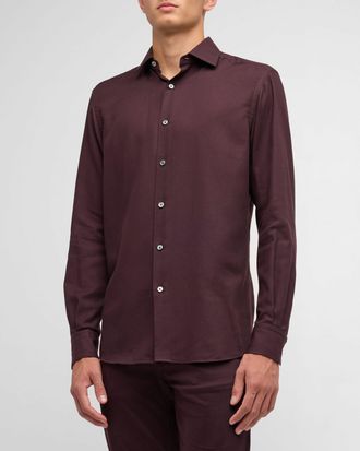 Ermenegildo Zegna Mens Cashco Cotton and Cashmere Sport Shirt