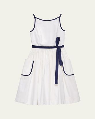 Prada Slubbed Toile Sleeveless Dress