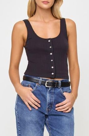 L*Space Jeanie Pointelle Cover-Up Tank in Black at Nordstrom Rack, Size X-Large