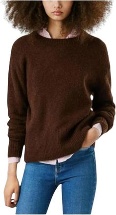 Pepe Jeans London Klassieke Crew Neck Wollen Trui - Dames - Ronde hals truien - Bruin - M - Wol - Truien & Vesten