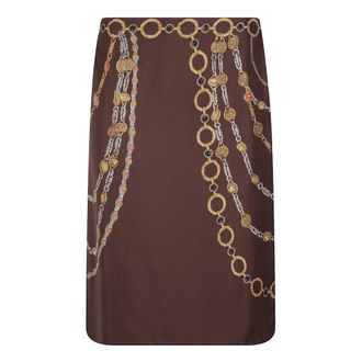 Versace Midi Skirts, female, Brown, Size: XS Versace Skirts