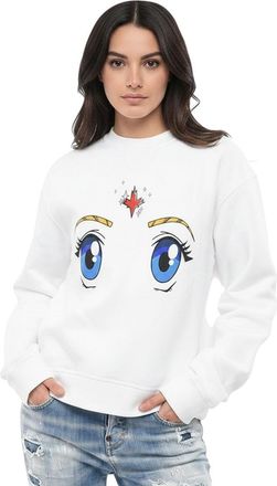 Dsquared2 White Printed Crew Neck Sweatshirt