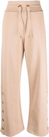 Balmain Beige Katoenen Knopzijde Trainingsbroeken - Dames - Sweatpants - Beige - L - Katoen - Broeken
