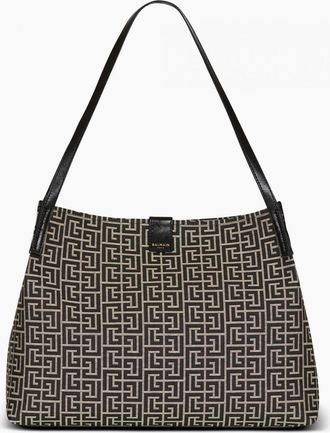 Balmain Womens Release Shopper Monogram Tote Black - Size: OS