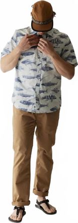 Kavu Printed Spot Cotton Shirt In Big Blue Fish