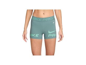 Nike Pro Mid-Rise 3 Biker Shorts Womens Shorts Cannon/Mint Foam/White : SM (US 4-6) 3, Elastane/Polyester