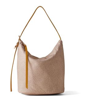 Borbonese Shoulder Bags, female, Beige, Size: ONE SIZE Patterned Shoulder Bag
