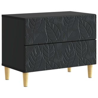 vidaXL Mesita De Noche Negro 62 X 34,5 X 48 Cm Madera De Ingenier&iacute;a Vidaxl