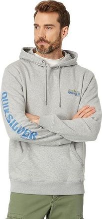 Quiksilver Waterman Flow Fish Hoodie Mens Gray Cotton Pockets Pullover FTS224