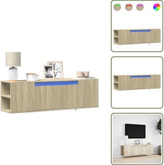 vidaXL Armadio con cassetti - vidaXL Mobile TV a Parete con Luci LED Rovere Sonoma 135x31x39,5 cm - Armadio salvaspazio