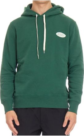 Autry Groene trui met capuchon en logos - Heren - Hoodies - Groen - M - Katoen - Hoodies & sweatvesten