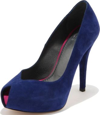 Stuart Weitzman Saphine Su&egrave;de Pump Schoenen - Dames - Pumps - Blauw - 35 EU - Su&egrave;de - Schoenen