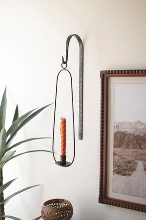 Kalalou Hanging Wall Taper Candle Holder - Oval