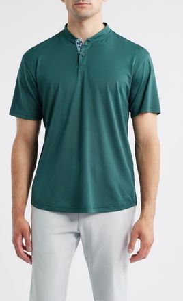 Swannies Darren Collarless Performance Golf Polo in Forest at Nordstrom, Size Xx-Large