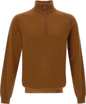 Sun 68 Maglione con mezza zip - Marrone