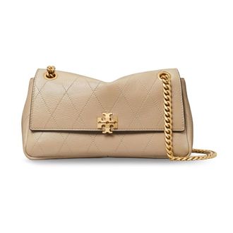 Tory Burch Kleine Charlie schoudertas - Dames - Tassen - Beige - Maat: ONE Size Leer