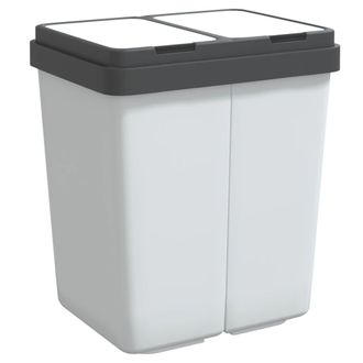 vidaXL Cubo De Basura Doble Blanco 2x25 L Vidaxl