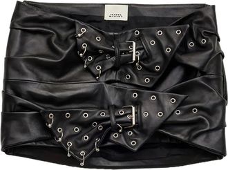 Isabel Marant buckle-detail leather skirt - Black