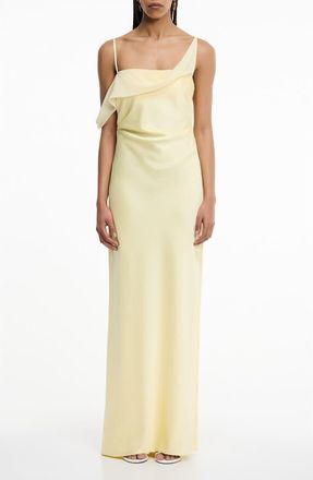Significant Other Devlyn Satin & Chiffon Gown in Butter at Nordstrom, Size 12 Us