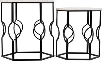 Wanderlust Deco Set 2 mesas auxiliares de hierro y mdf