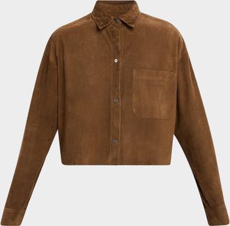 TWP Little Big Joe Suede Button-Front Shirt