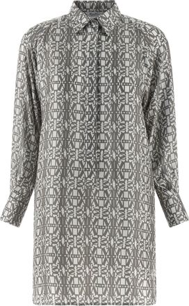 Max Mara Gray Silk Short Womens Dress