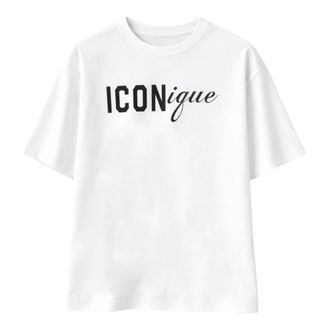 Dsquared2 T-Shirts, male, White, Size: XL Iconique Loose Fit T-Shirt