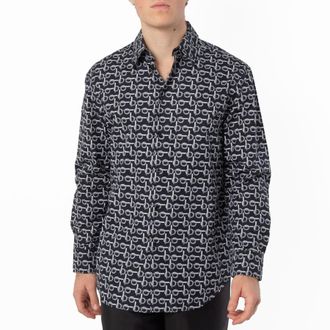 Burberry B-Line Printed Oversize Cotton Shirt, Size XX-Large