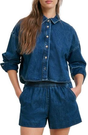 Favorite Daughter The Crop Ex-Boyfriend Denim Shirt in Deerfield at Nordstrom, Size X-Small