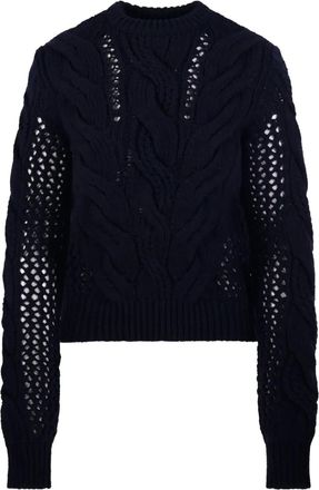 Sportmax cable-knit crew-neck sweater - Black