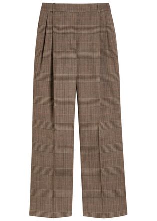 Róhe Tartan Tailored Wool Trousers - Beige - 38 (UK10 / S)