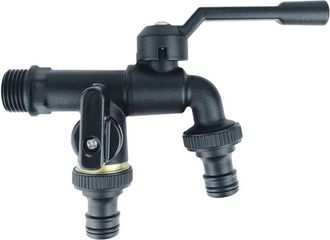 OEM Rubinetto Da Giardino A 2 Vie Bibcocks, Rubinetto A Doppia Uscita Da 1/2, Attrezzi Da Giardino Per Esterni, Antigelo, Ottone Nero, Divisore Per Rubine