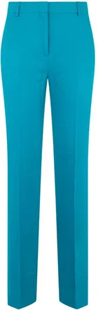 Alberta Ferretti Broeken, Dames, Blauw, XL, Leer, Klassieke broek met hoge taille