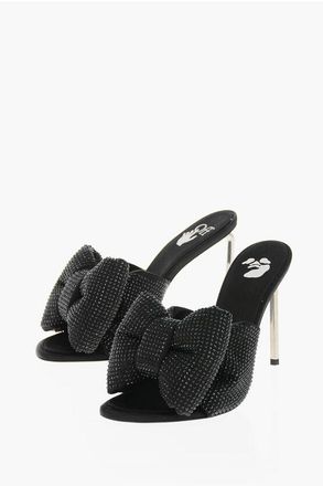 Off-white Solid-Color Mules With Bow Embellished With Rhinestones and size 36