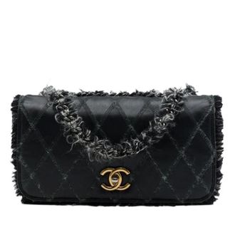 Chanel Pre-owned Quilted Lambskin Shoulder Bag - Dames - Pre-owned - Zwart - Maat: ONE Size Wol