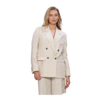 Selected Slfrelaxed IDA LS Linen Blazer - Dames - Jassen - Beige - Maat: L Linnen