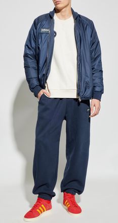 adidas Sweatshirt With Logo Patch, Mens, Cream