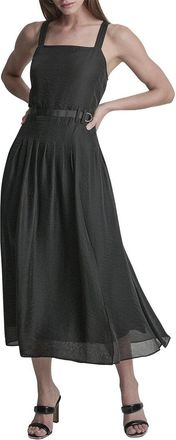 DKNY Dkny Belted Gazare Pleated Dress