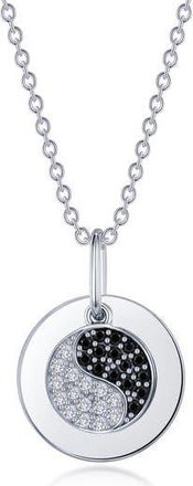 Lafonn Yin Yang Simulated Diamond Pendant Necklace in Black/White at Nordstrom Rack