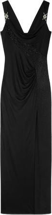 Versace Midi-jurk met Medusa logo - Zwart