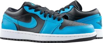 Nike Jordan Mens Nike Air Jordan 1 Low Laser Blue/Black-White Basketball Shoes 553558-410