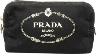 Prada Pre-owned Canvas Pouch - Dames - Vintage Tassen - Zwart - ONE Size - Vintage