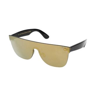 Retro Superfuture Sunglasses, male, Yellow, Size: 55 MM Gold Flat Top Screen Sunglasses