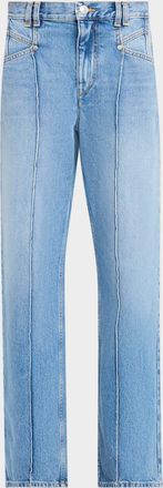 Isabel Marant Drolane Pintuck Straight-Leg Jeans