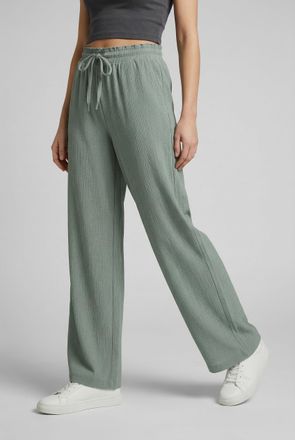 Only Schlupfhose ONLY ONLALTA MW STRING WIDE PANT PNT ZLO, Damen, Gr. S, L&auml;nge 32, laurel wreath, Web, Obermaterial: 98% Polyester, 2% Elasthan, unifarben,